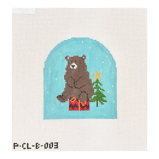 Pippin Studio Bear Sitting on Package Needlepoint Canvas