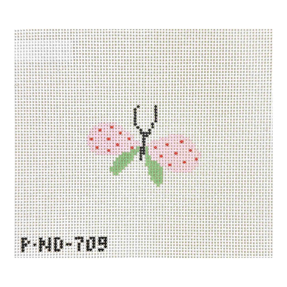 Pippin Studio Mini Butterfly with Pink Dotted Wings Needlepoint Canvas