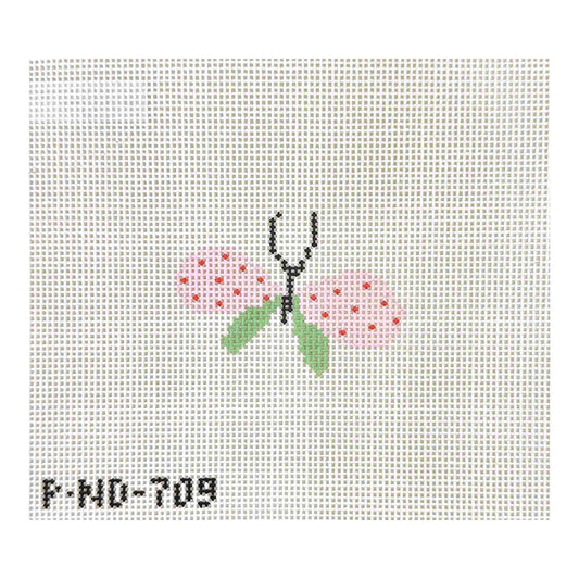 Pippin Studio Mini Butterfly with Pink Dotted Wings Needlepoint Canvas
