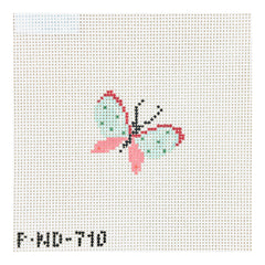 Pippin Studio Needlepoint Mini Butterfly with Green Dotted Wings Canvas
