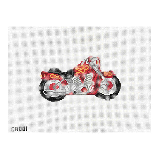 Pippin Studio Petite Sweets Red Motorcycle Needlepoint Canvas