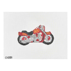 Pippin Studio Petite Sweets Red Motorcycle Needlepoint Canvas