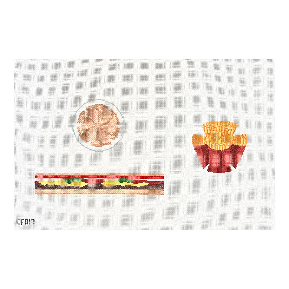 Pippin Studio Petite Sweets Slider with Small Fries Needlepoint Canvas