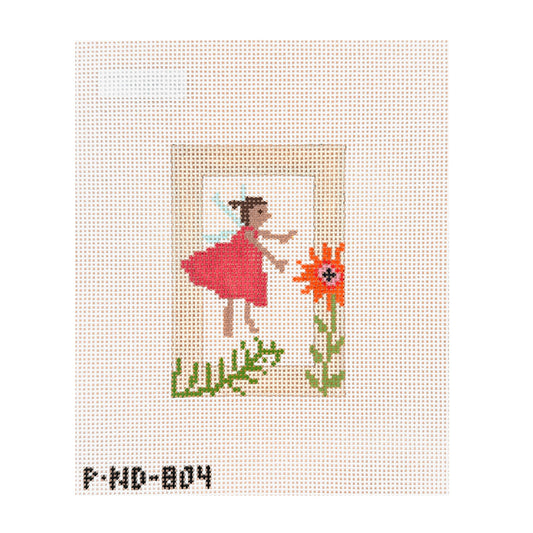 Pippin Studio Woodland Fairy with Cropped Flowers Needlepoint Canvas