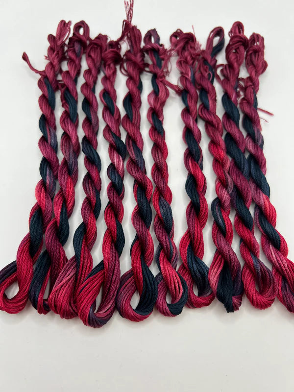 Pirate + Robin Variegated 6 Strand Embroidery Floss - Black Dahlia