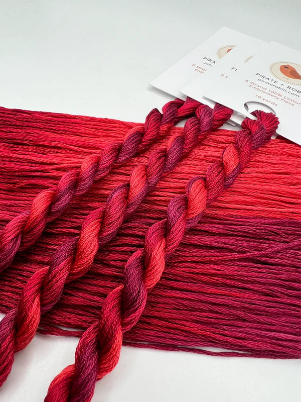 Pirate + Robin Variegated 6 Strand Embroidery Floss - Cranberry