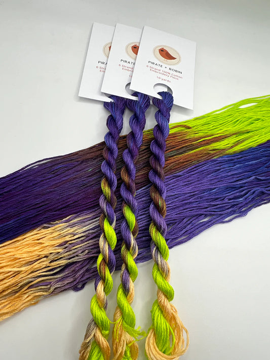 Pirate + Robin Variegated 6 Strand Embroidery Floss - Electric Spring