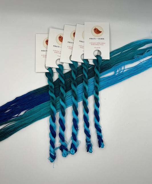 Pirate + Robin Variegated 6 Strand Embroidery Floss - Glacier