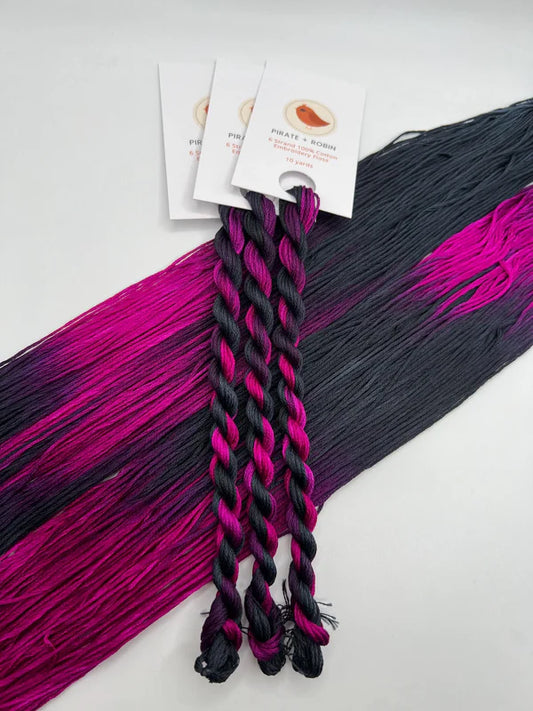 Pirate + Robin Variegated 6 Strand Embroidery Floss - Gothic Raspberry