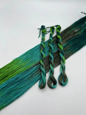 Pirate + Robin Variegated 6 Strand Embroidery Floss - Green with Envy