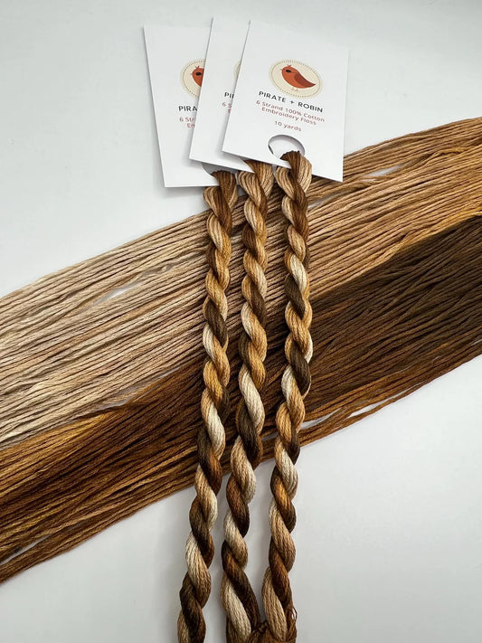 Pirate + Robin Variegated 6 Strand Embroidery Floss - Toasty