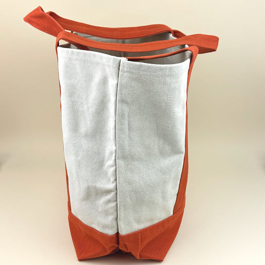 Planet Earth Large Cotton Canvas Self Finishing Tote Bag - Burnt Orange