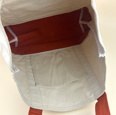 Planet Earth Large Cotton Canvas Self Finishing Tote Bag - Burnt Orange