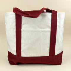 Planet Earth Large Cotton Canvas Self Finishing Tote Bag - Cranberry