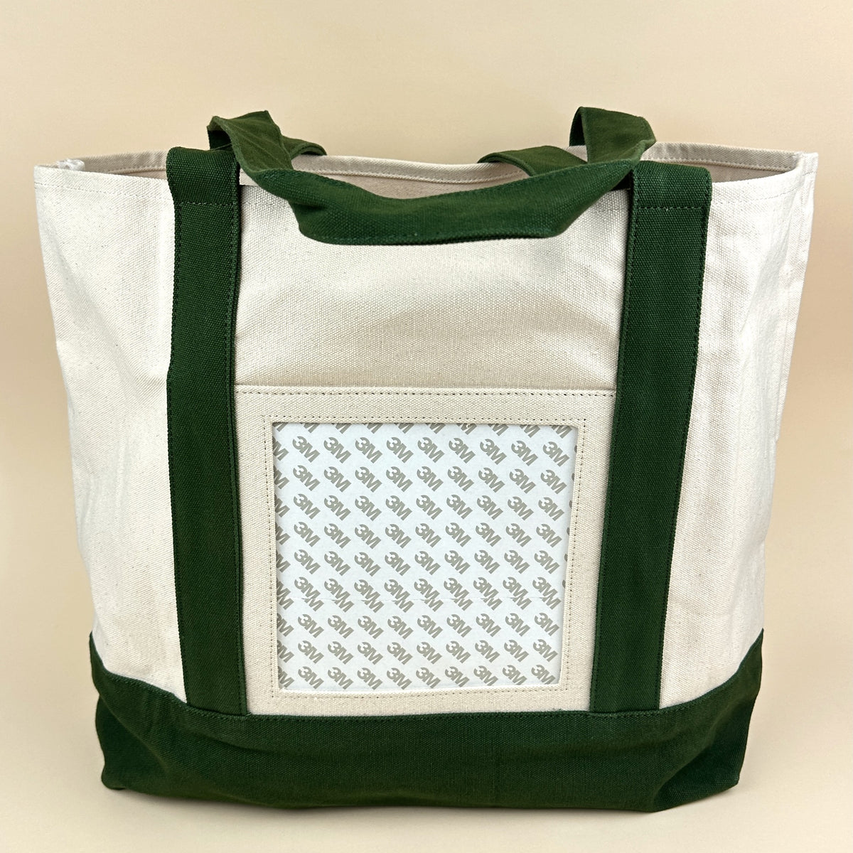 Planet Earth Large Cotton Canvas Self Finishing Tote Bag - Forest Green