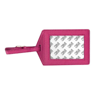 Planet Earth Leather Self Finishing Bag Luggage Tag - Hot Pink