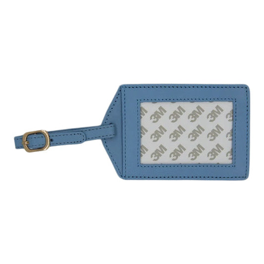 Planet Earth Leather Self Finishing Bag Luggage Tag - Light Blue