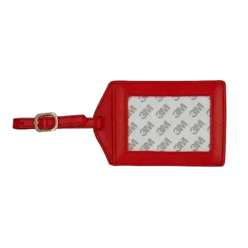 Planet Earth Leather Self Finishing Bag Luggage Tag - Red