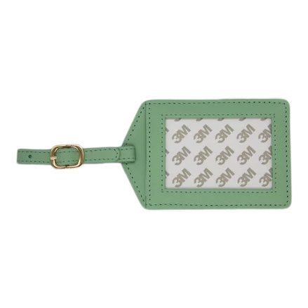Planet Earth Leather Self Finishing Bag Luggage Tag - Smokey Green