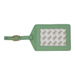 Planet Earth Leather Self Finishing Bag Luggage Tag - Smokey Green