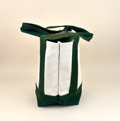 Planet Earth Small Cotton Canvas Self Finishing Tote Bag - Forest Green