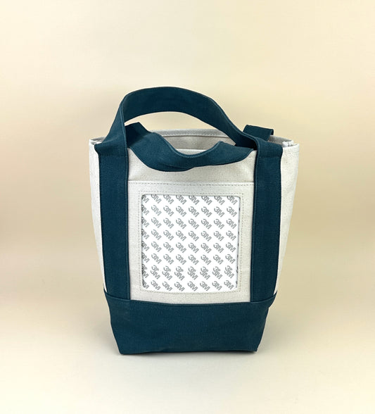 Planet Earth Small Cotton Canvas Self Finishing Tote Bag - Royal Blue