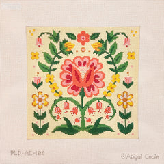 PLD Designs Abigail Cecile Folk Rose Needlepoint Canvas