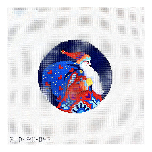 PLD Designs Abigail Cecile Folk Santa Needlepoint Canvas