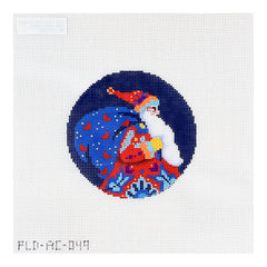 PLD Designs Abigail Cecile Folk Santa Needlepoint Canvas