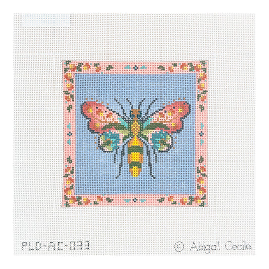 PLD Designs Abigail Cecile Garden Bee in Pinks & Purples Needlepoint Canvas