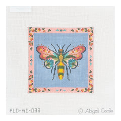 PLD Designs Abigail Cecile Garden Bee in Pinks & Purples Needlepoint Canvas