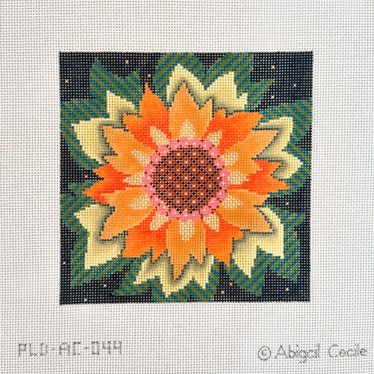 PLD Designs Abigail Cecile Single Jacobean Sunflower Needlepoint Canvas