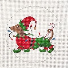 PLD Designs Dianna Swartz Dachshund Elf Needlepoint Canvas