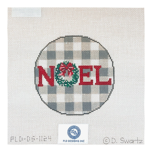 PLD Designs Dianna Swartz Gingham Noel Ornament Needlepoint Canvas