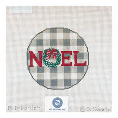 PLD Designs Dianna Swartz Gingham Noel Ornament Needlepoint Canvas