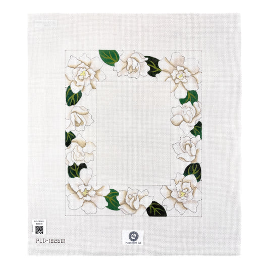 PLD Designs Gardenias Frame Needlepoint Canvas