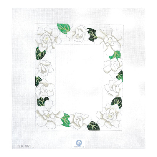 PLD Designs Gardenias Frame Needlepoint Canvas