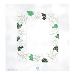 PLD Designs Gardenias Frame Needlepoint Canvas