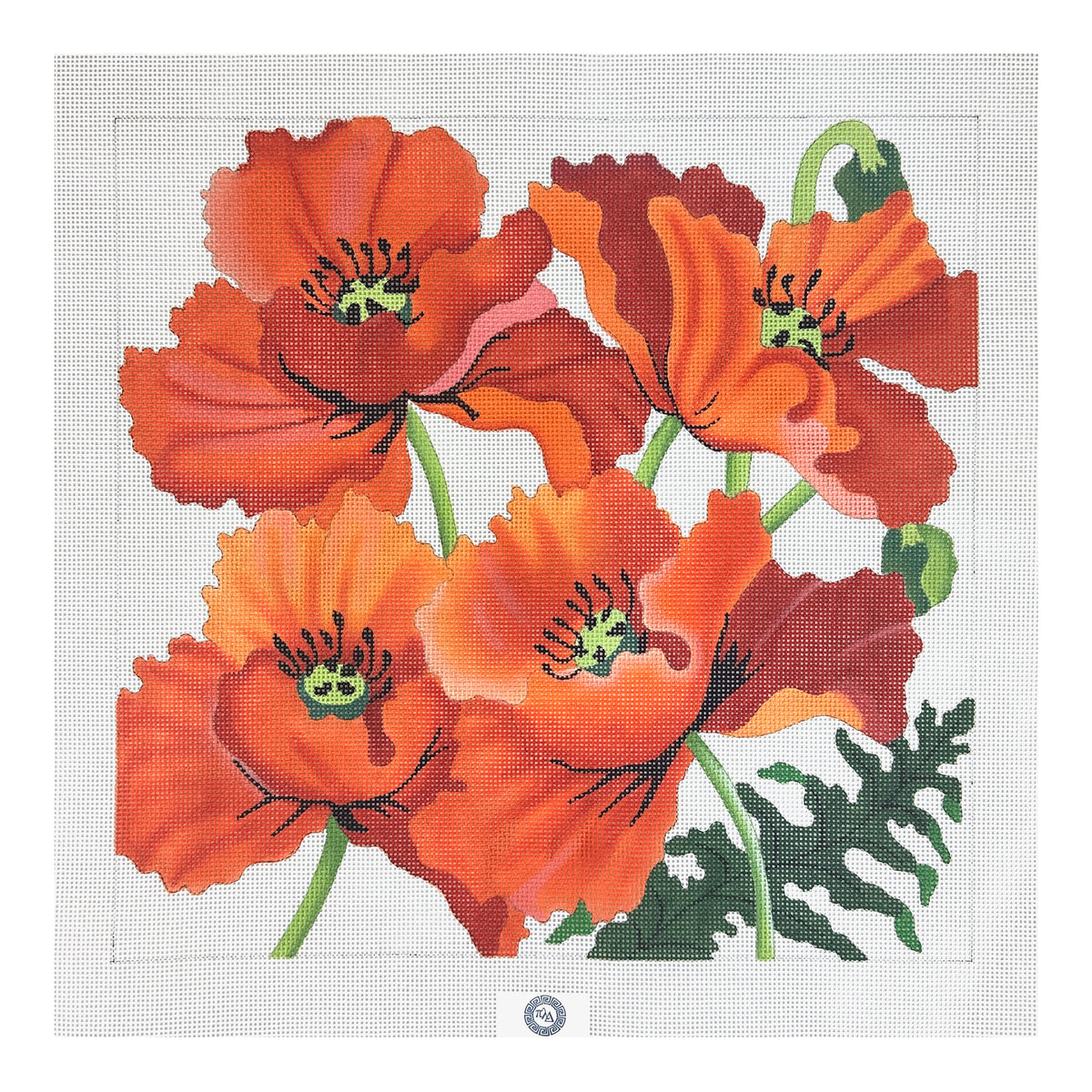 PLD Designs Julie Thompson Poppies Large Needlepoint Canvas
