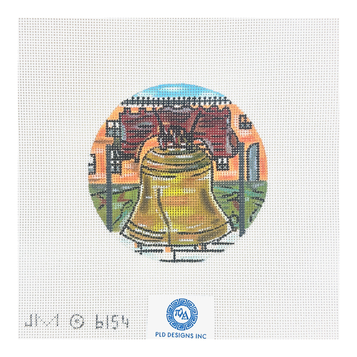 PLD Designs Liberty Bell Round Needlepoint Canvas
