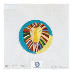 PLD Designs Melanie Mikecz Colorful Lion Ornament Needlepoint Canvas
