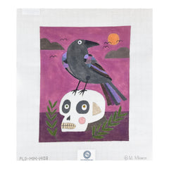 PLD Designs Melanie Mikecz Skull and Crow Needlepoint Canvas