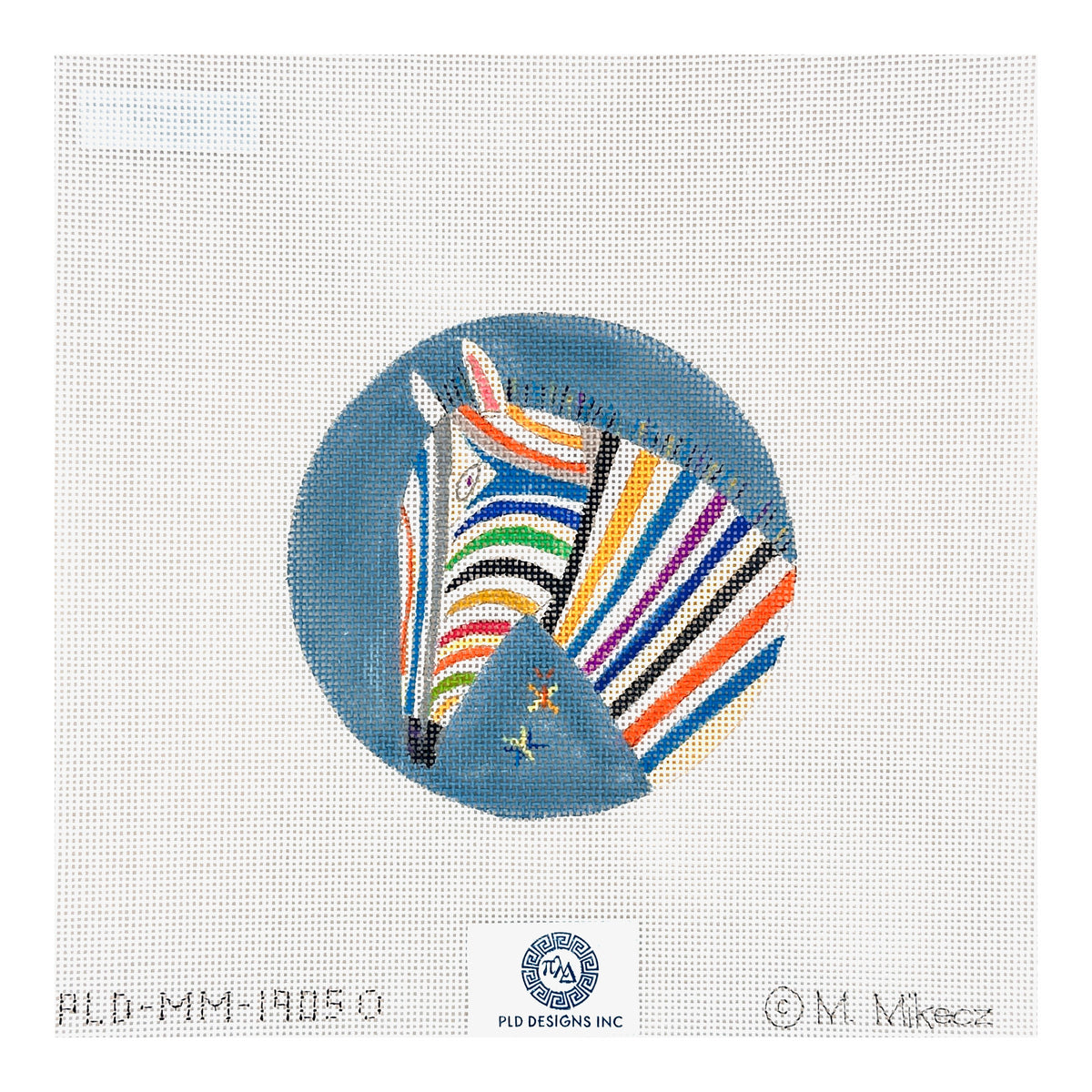 PLD Designs Melanie Mikecz Zebra Ornament Needlepoint Canvas