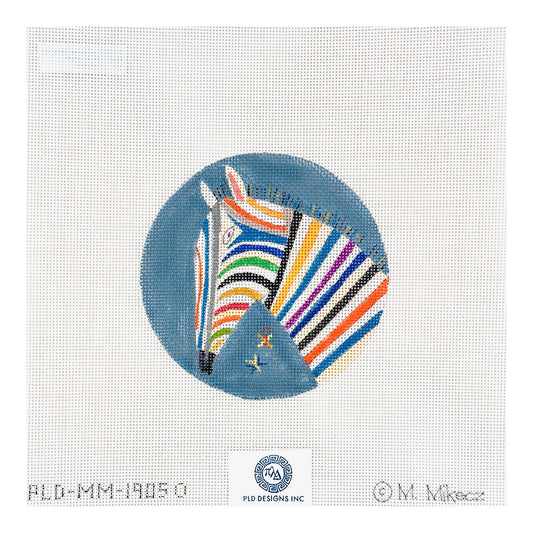 PLD Designs Melanie Mikecz Zebra Ornament Needlepoint Canvas