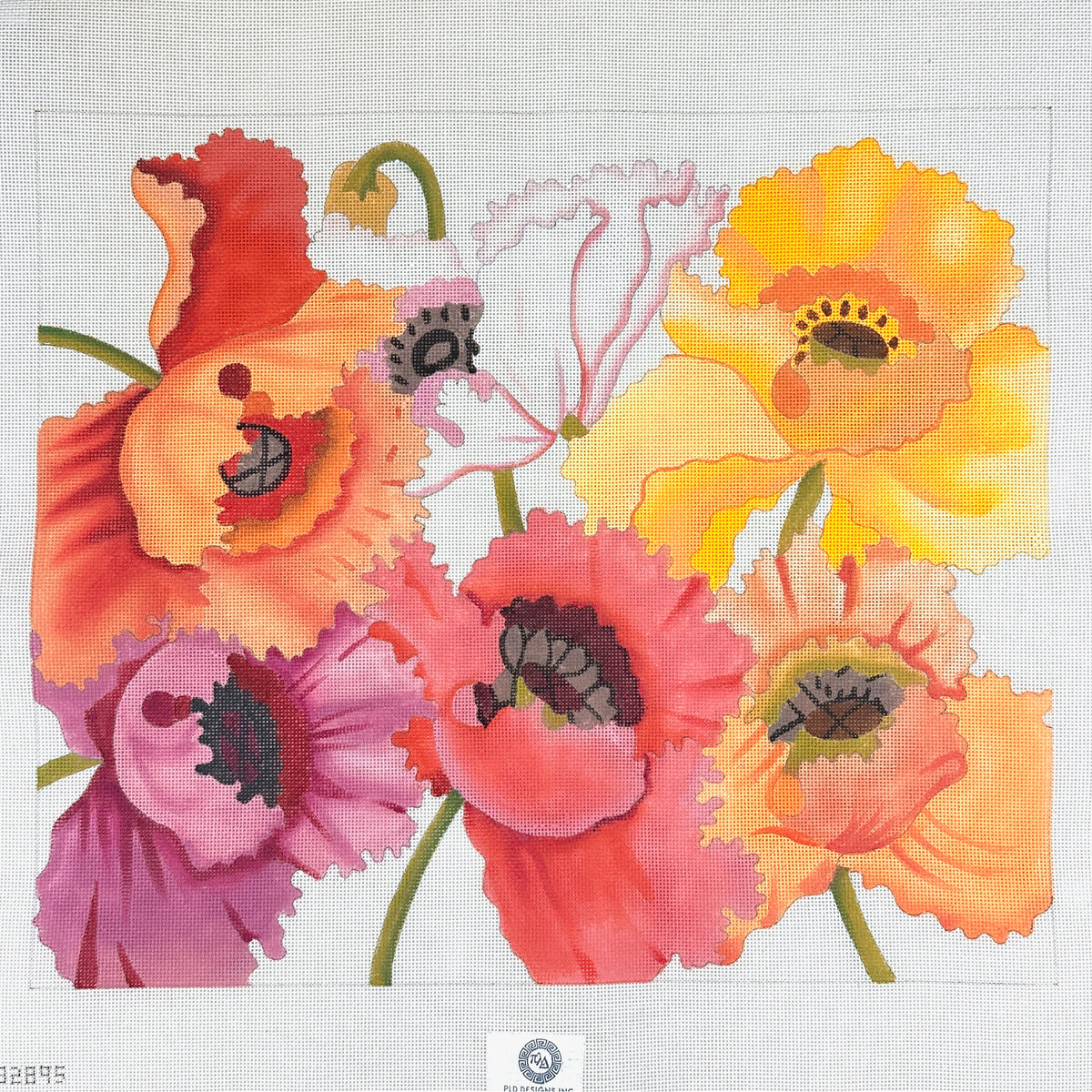 PLD Designs Sunny Poppies Needlepoint Canvas