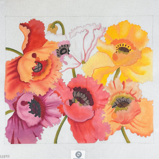 PLD Designs Sunny Poppies Needlepoint Canvas