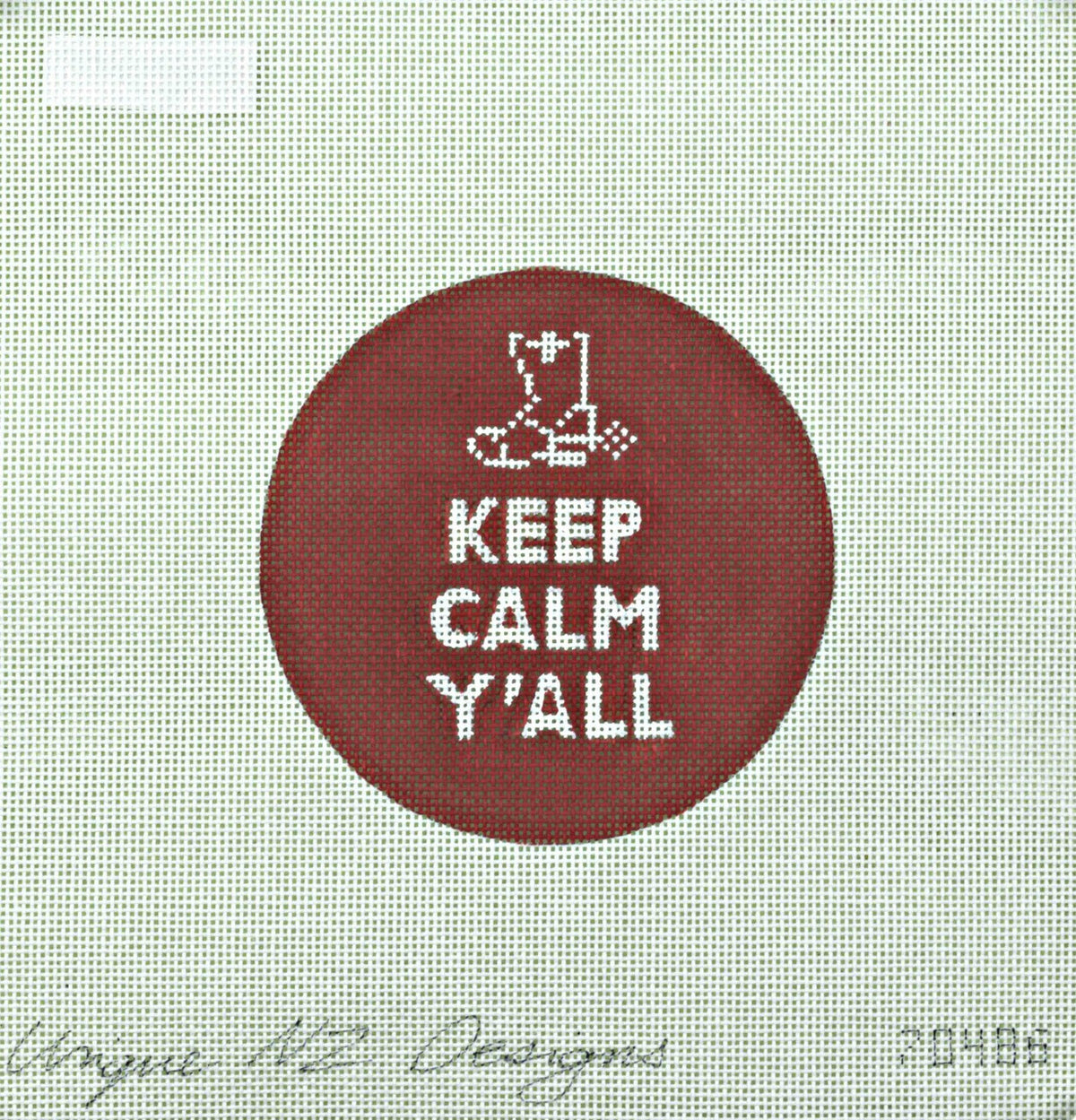 PLD Designs Unique NZ Designs Keep Calm Y'all Needlepoint Canvas