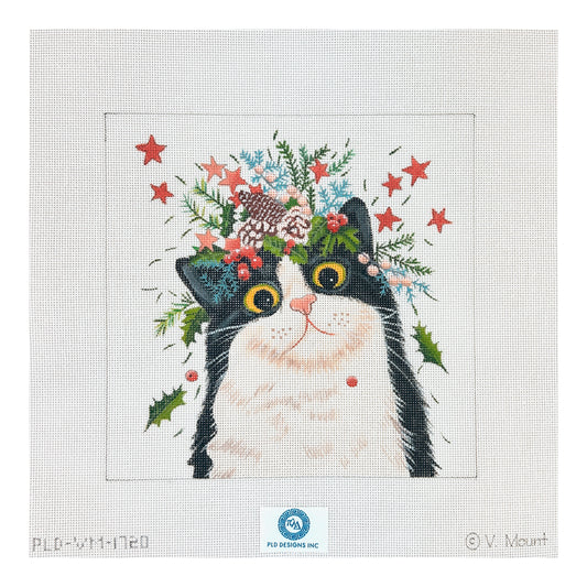 PLD Designs Vicky Mount Winter Cat Needlepoint Canvas