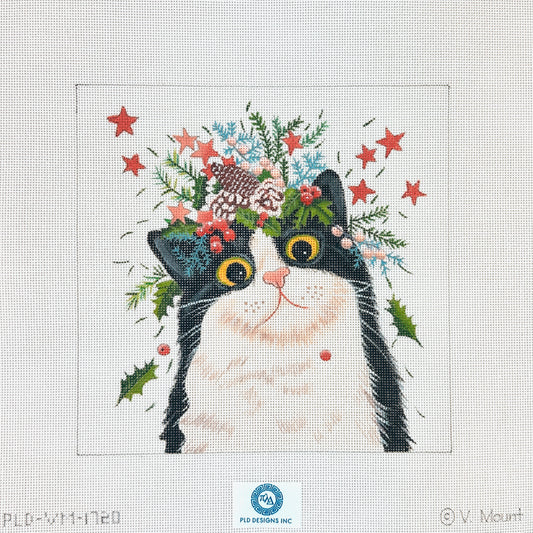 PLD Designs Vicky Mount Winter Cat Needlepoint Canvas
