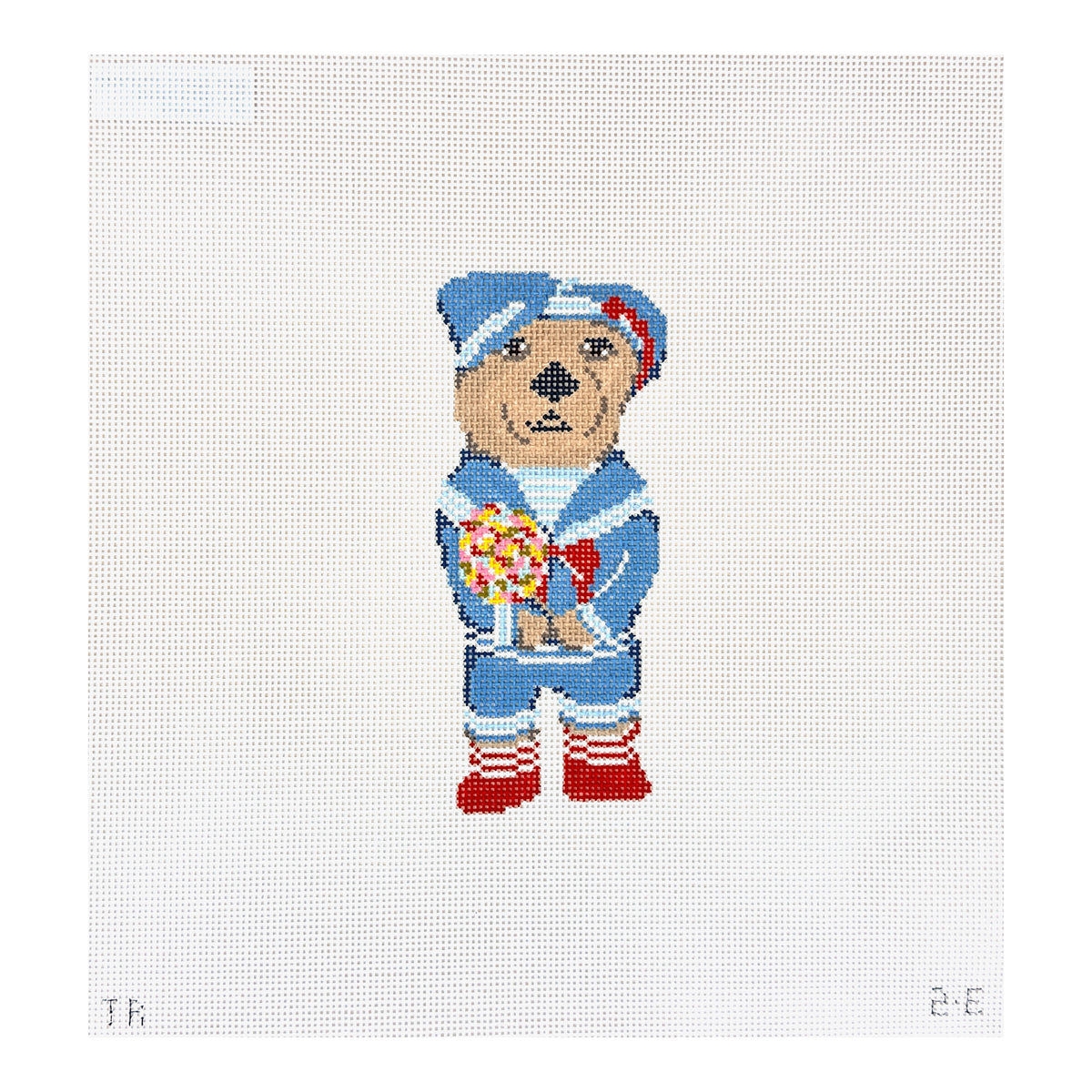 The Plum Stitchery Tara Gill Animal Collection - Elwin The Otter Needlepoint Canvas